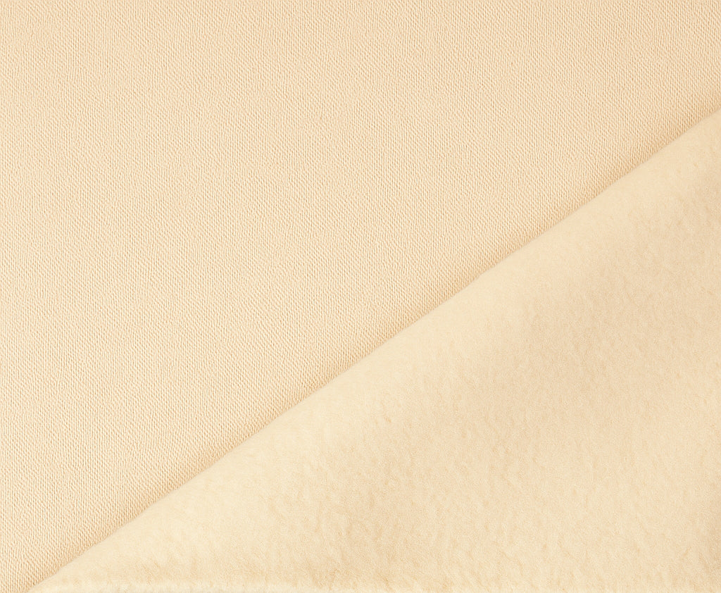 Tissu molleton beige avec intérieur gratté, doux et chaud – Cremalier